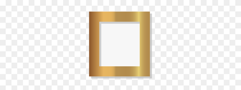 256x256 Глянцевая Цветочная Золотая Рамка - Золотая Рамка Png
