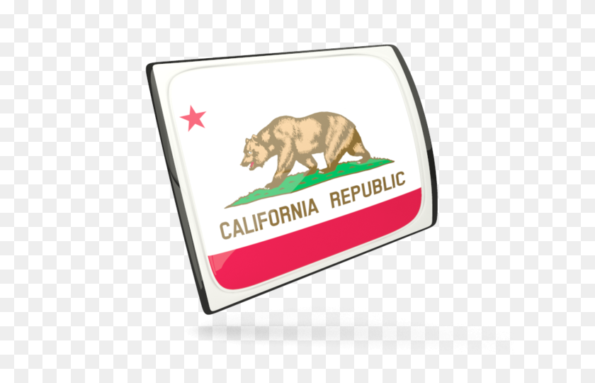 640x480 Глянцевый Прямоугольный Значок Иллюстрации Флага Ofltbr Gt Калифорния - Флаг Калифорнии Png