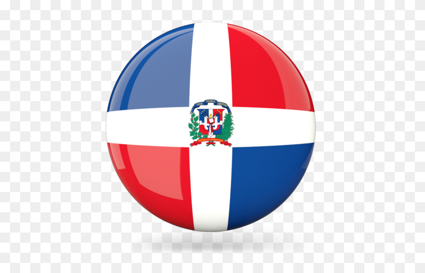 640x480 Глянцевый Круглый Значок Иллюстрации Флага Доминиканской Республики - Флаг Доминиканской Республики Png