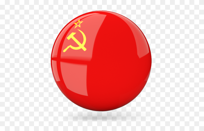 640x480 Глянцевый Круглый Значок Иллюстрации Флага Советского Союза - Советский Png