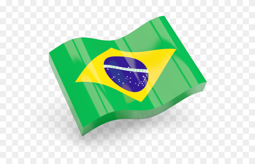 640x480 Glossy Wave Icon Illustration Of Flag Of Brazil - Brazil Flag PNG