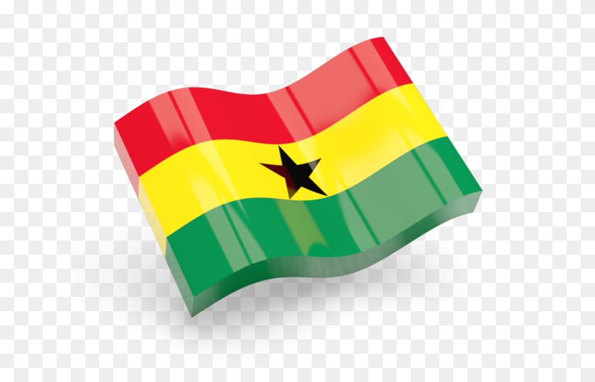640x480 Глянцевая Волна Значок Иллюстрации Флага Ганы - Флаг Ганы Png