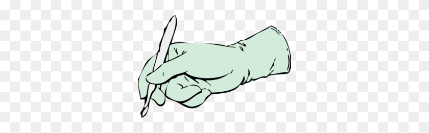 300x201 Gloved Hand With Scalpel Clip Art - Plastic Surgery Clipart