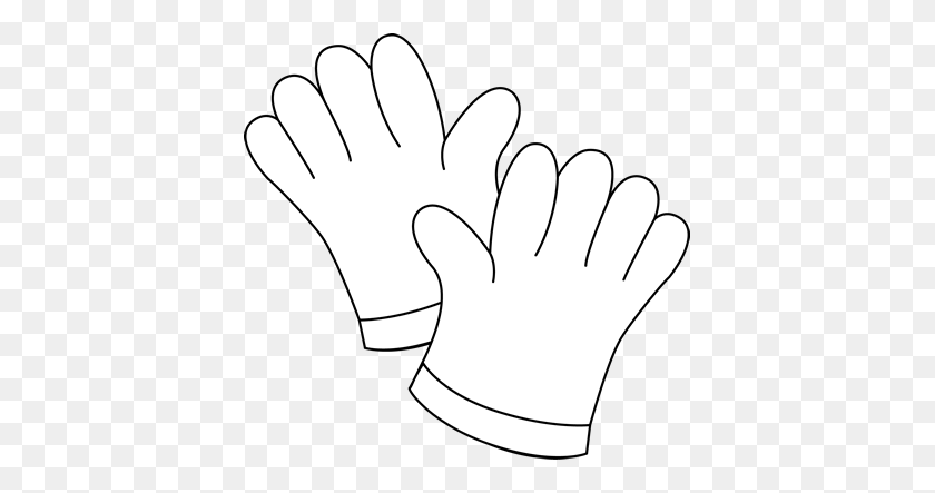 401x383 Gloves Clip Art - Science Black And White Clipart