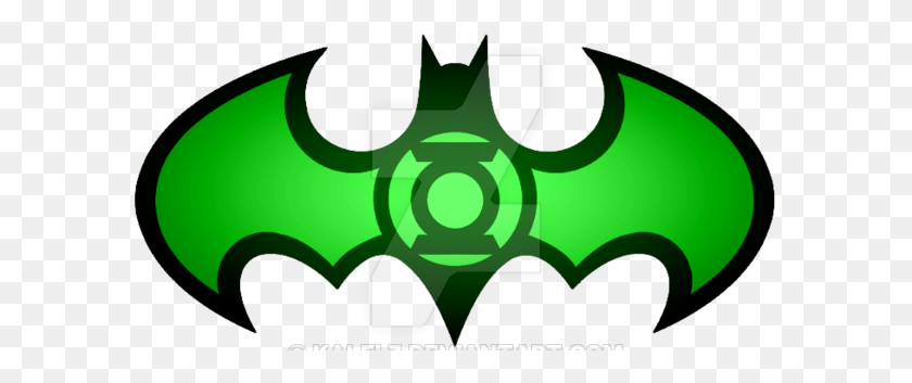 600x293 Glowing Green Lantern Batman Logo - Green Lantern Logo PNG