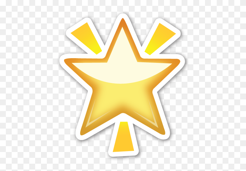 465x525 Glowing Star - Star Emoji PNG