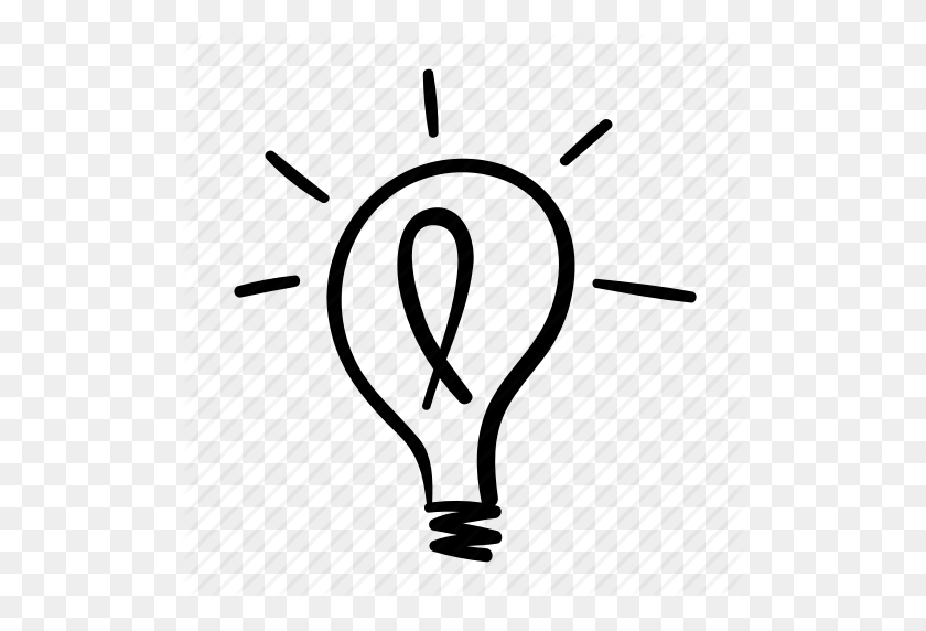 512x512 Goals, Handdrawn, Idea, Lightbulb, Moment, Thinking, Thought - Thinking Icon PNG