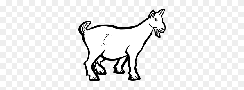 300x252 Goat Clipart Black And White Image - Pig Clipart Black And White