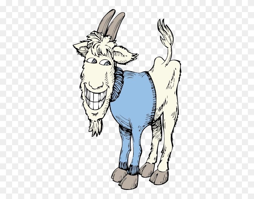 360x598 Goat In A Sweater Clip Art Free Vector - Goat Face Clipart