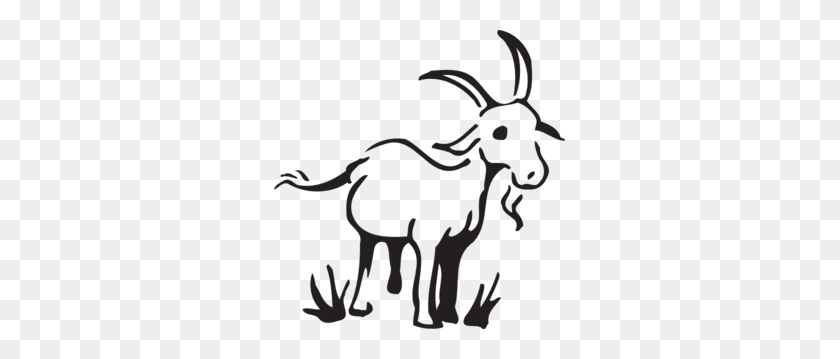 291x299 Goat In The Grass Clip Art - White Goat Clipart