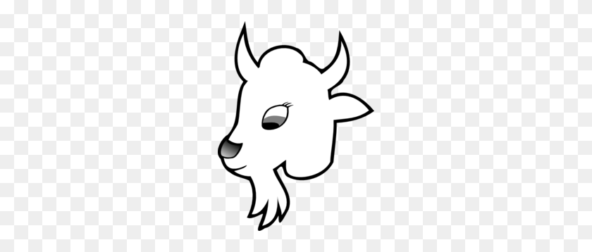 222x298 Goat Outline Clip Art - Goat Head Clipart