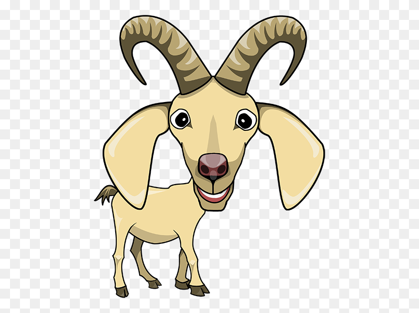 464x569 Goat With Curly Horns - Curly Cue Clipart