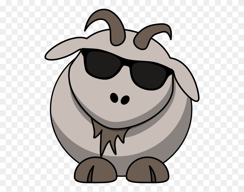 534x601 Goat With Sunglasses Clip Art - Goat Clipart PNG