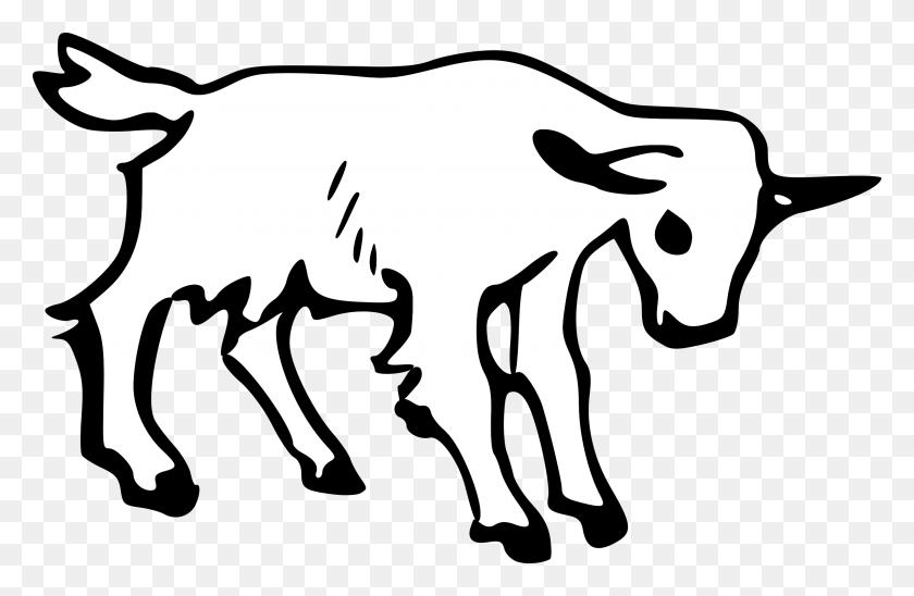 2400x1502 Goat With White Fill Icons Png - Goat PNG