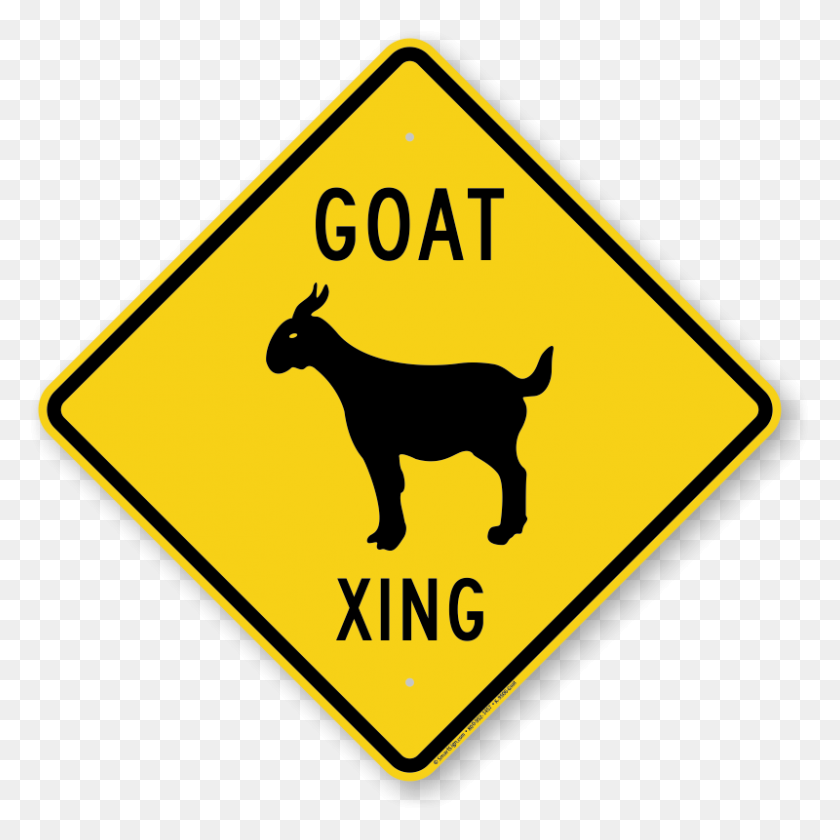 800x800 Goat Xing Symbol Sign Ordered Easily, Delivered Quickly, Sku K - Yield Sign Clip Art