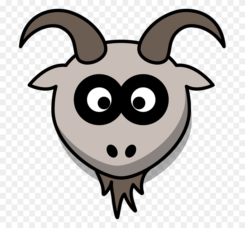 709x720 Goats Head Clipart Black And White - Mask Clipart Black And White