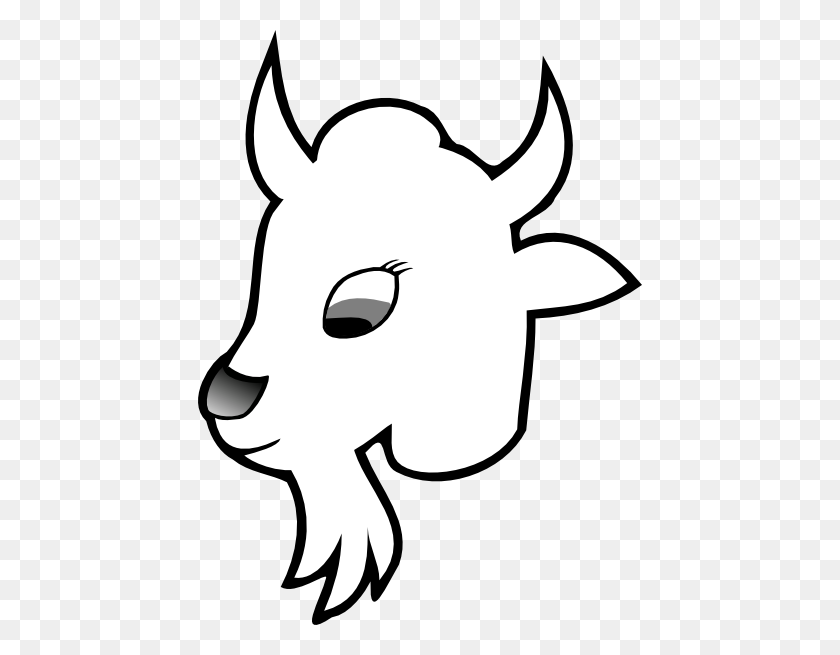 444x595 Goats Head Clipart Stencil - Boer Goat Clip Art