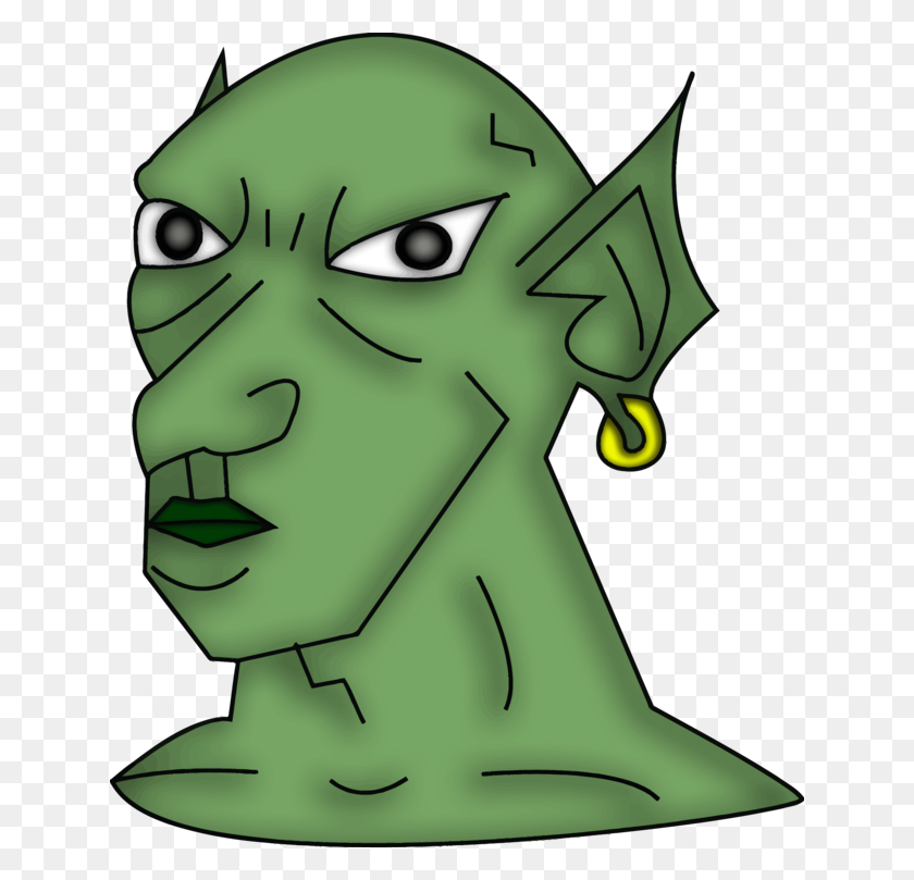 638x749 Goblin Orc Troll Monster Elf - Monster Face Clipart