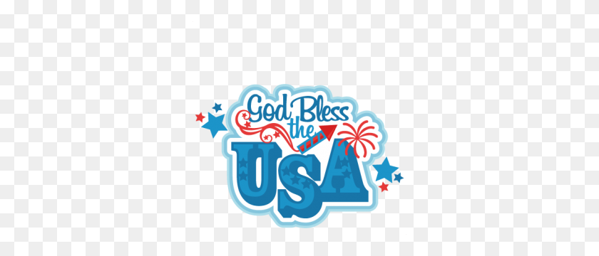 300x300 God Bless The Usa Title Papers File, Clip - July Clip Art Free