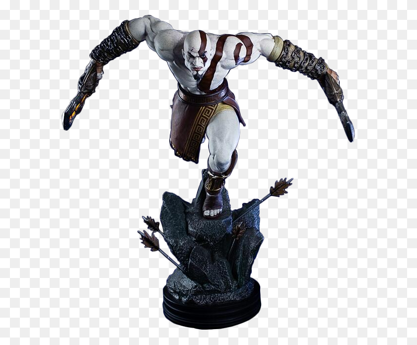 God Of War Lunging Kratos Statue Gaming Heads Popcultcha - God Of War PNG