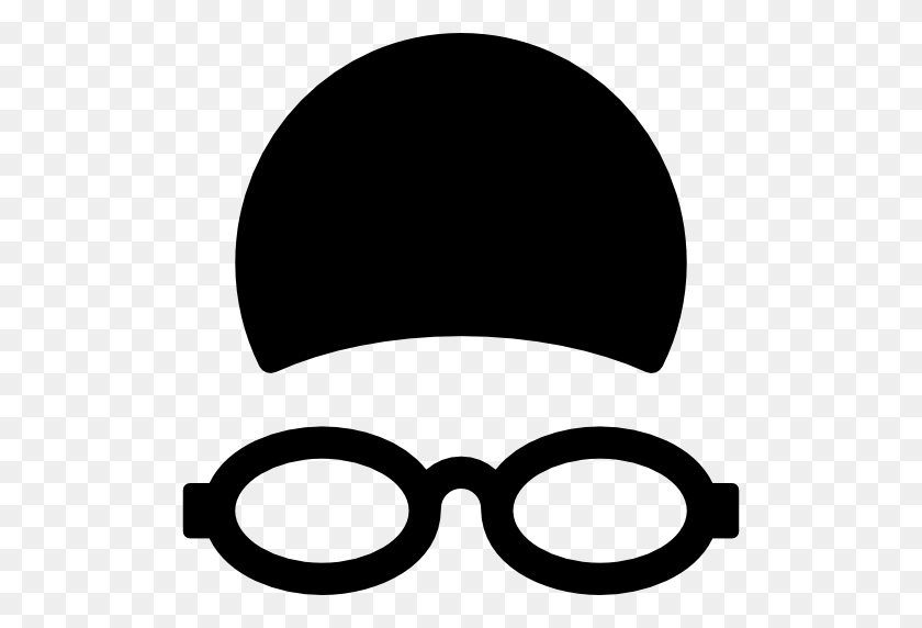 512x512 Шапочка Для Плавания Goggles Clipart - Купальник Клипарт Черно-Белый