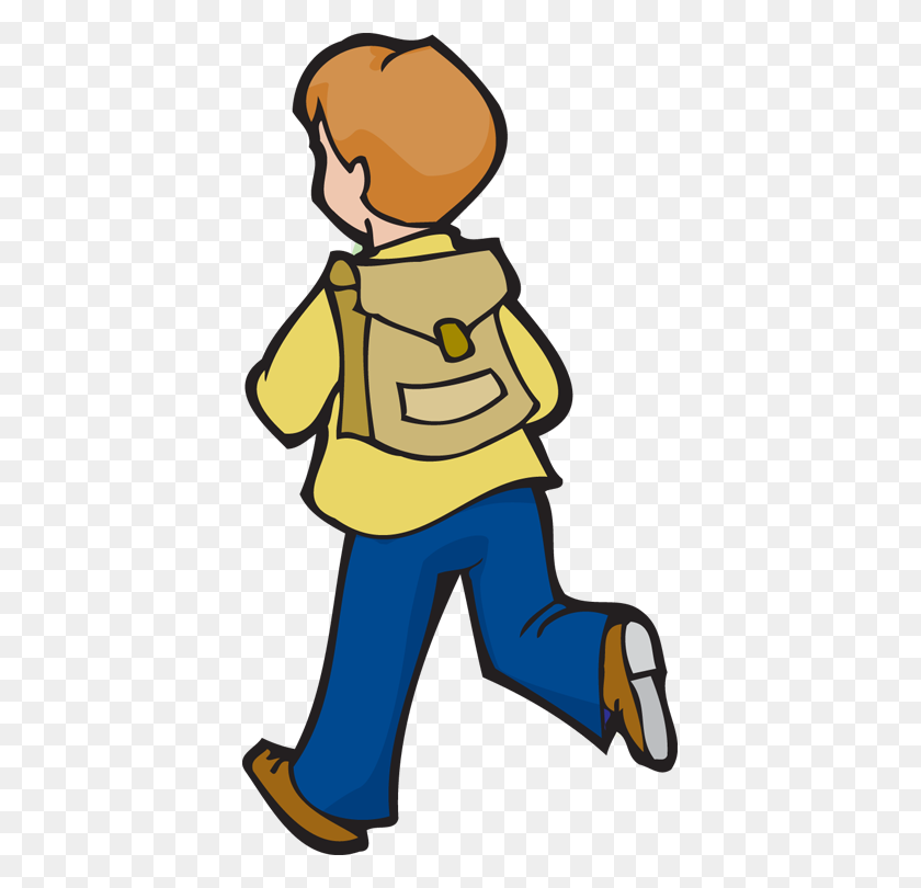 397x750 Going To School Clipart - School Boy Clipart