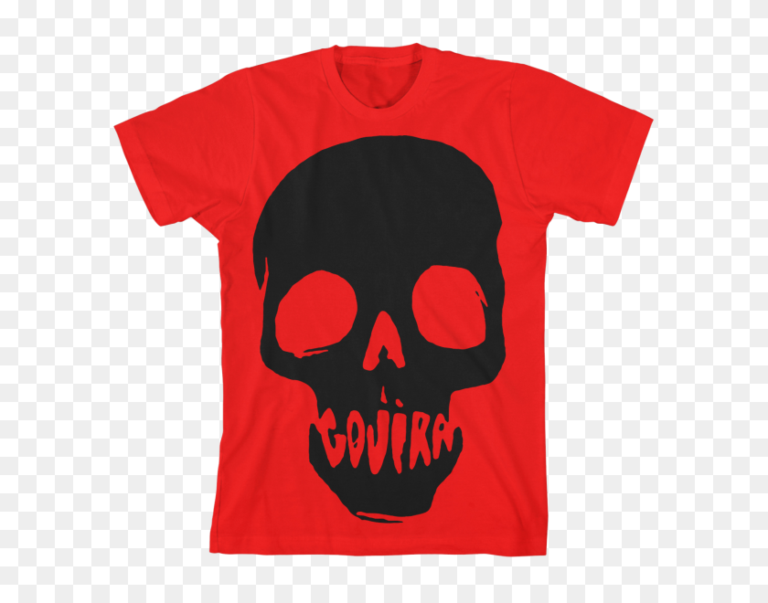 600x600 Gojira Boca Roja Cráneo Camiseta - Cráneo Rojo Png