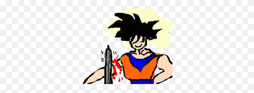 300x250 Goku Gets His Arm Chopped Off, Smiles About It Drawing - Goku Clipart