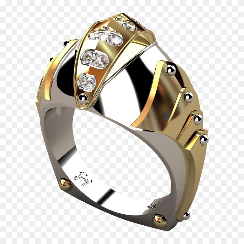 800x800 Золотые И Алмазные Рыцари Видение Мужское Кольцо Искусный Ювелир - Бриллиантовое Кольцо Png