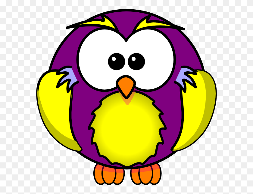 600x585 Gold And Purple Owl Clip Art - Purple Owl Clipart