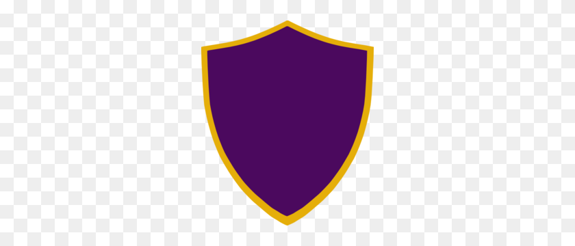 252x300 Gold And Purple Shield Clip Art - Gold Shield PNG