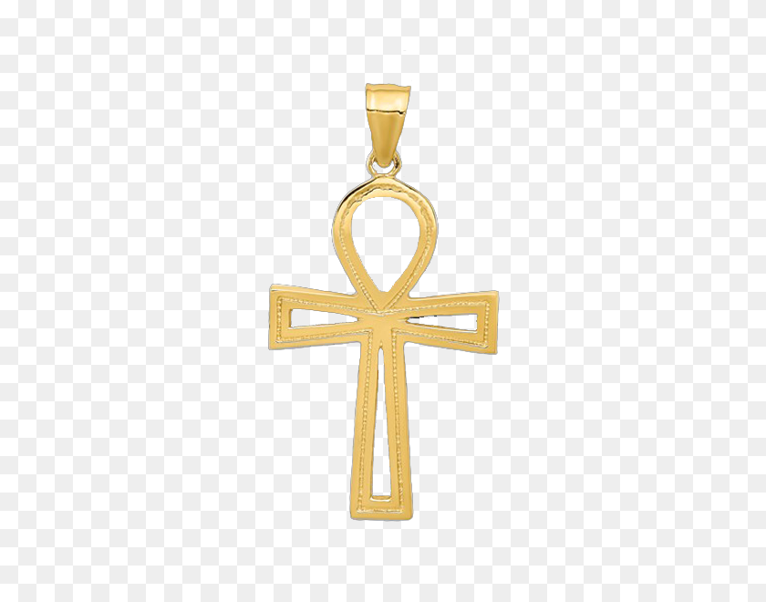 600x600 Gold Ankh Cross Pendant Gracious Rose - Gold Cross PNG