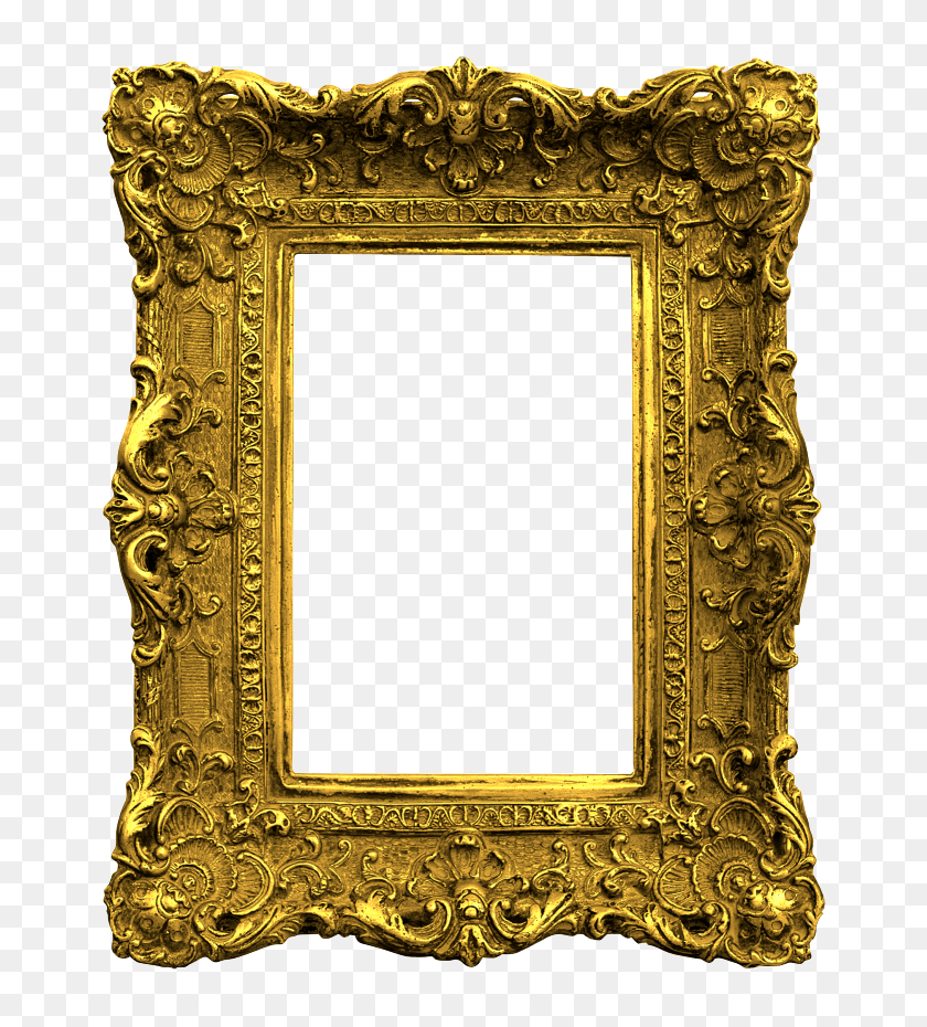 715x870 Gold Antique Frames Png Clipart - Gold PNG