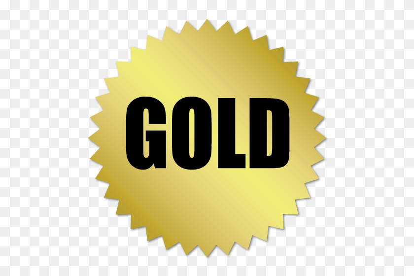 500x500 Gold Award Labels - Gold Foil PNG