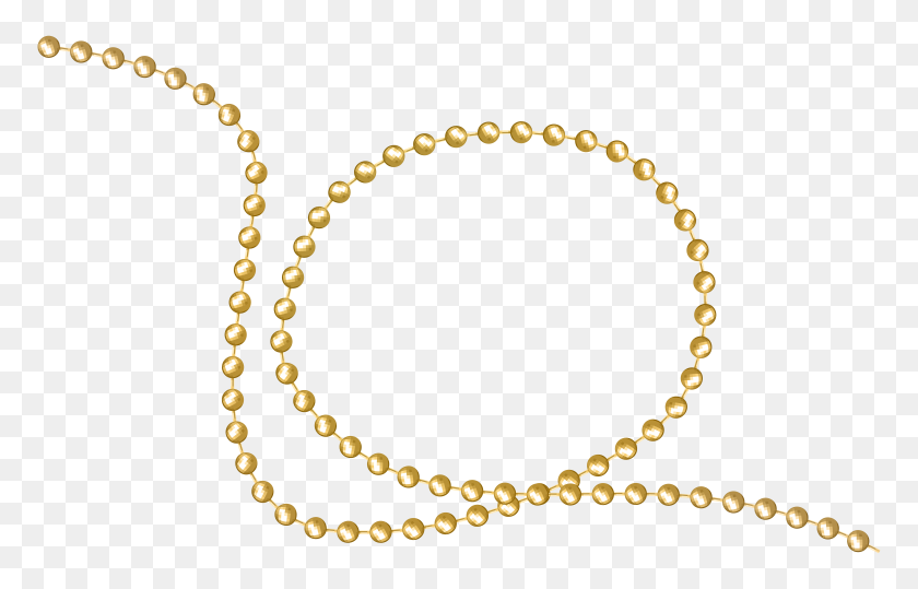 8000x4923 Золотые Бусины Декор Png Картинки - Ожерелье Клипарт