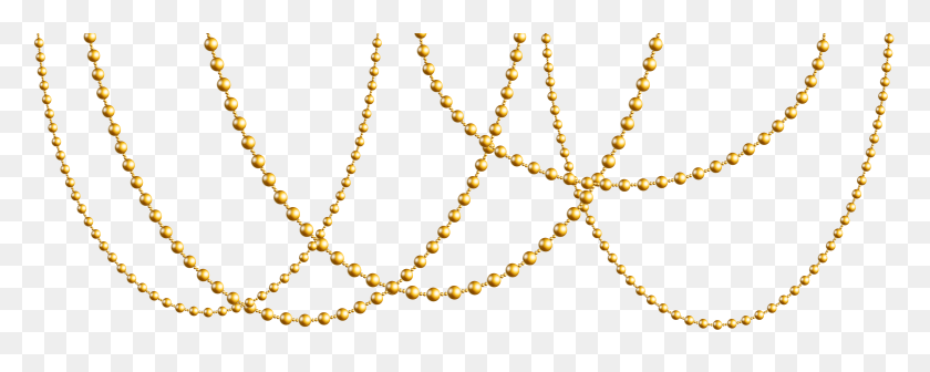 8000x2831 Gold Beads Garland Png Clip Art - Rose Gold Clip Art