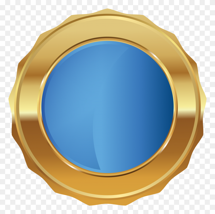 6026x6000 Gold Blue Seal Badge Png Transparent Clip Art Gallery - Gold Seal Clipart