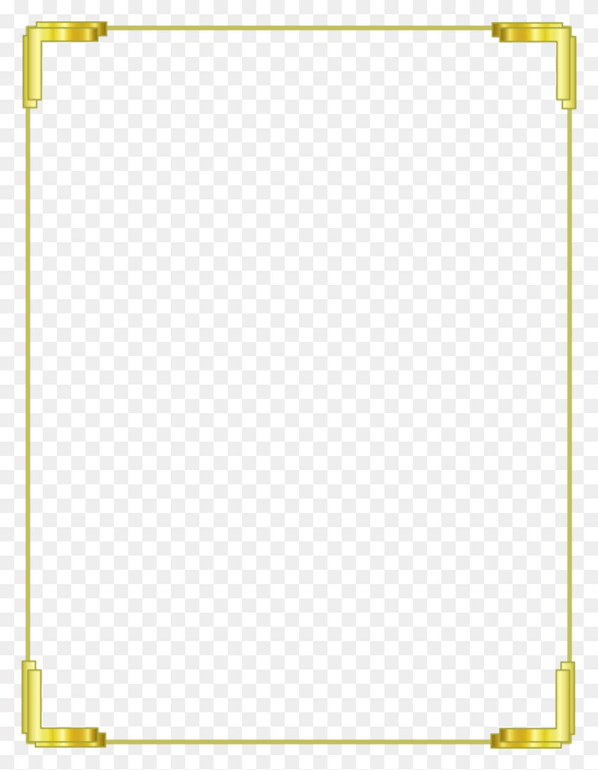 782x1024 Gold Border Frame Png Free Download Vector, Clipart - Yellow Border PNG
