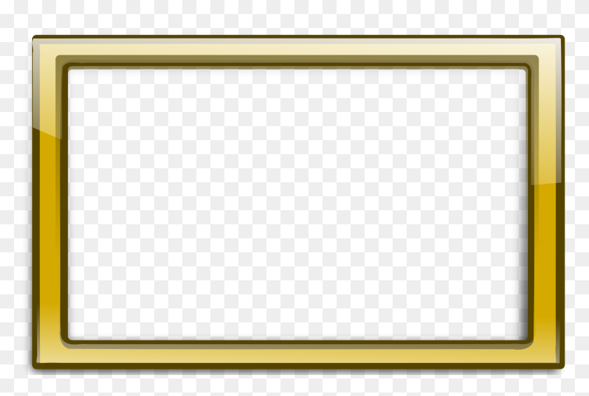 2400x1556 Gold Border Frame Png Vector, Clipart - Yellow Border PNG