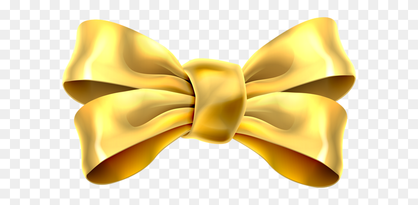 600x353 Gold Bow Clip Art Png - Gold Bow Clipart