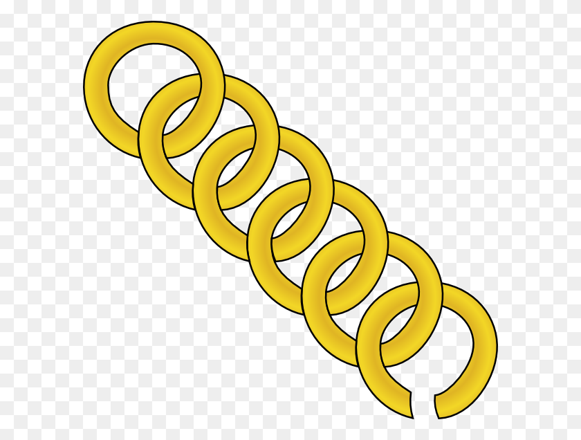 600x576 Gold Chain Of Round Links Clip Art - Chain Necklace Clipart