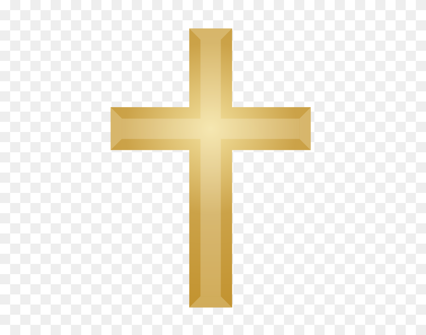 459x600 Gold Christian Cross No Red - Gold Cross PNG