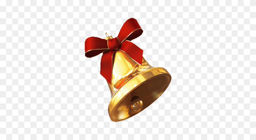 300x400 Campana De Navidad De Oro Fondo Transparente - Campanas De Navidad Png