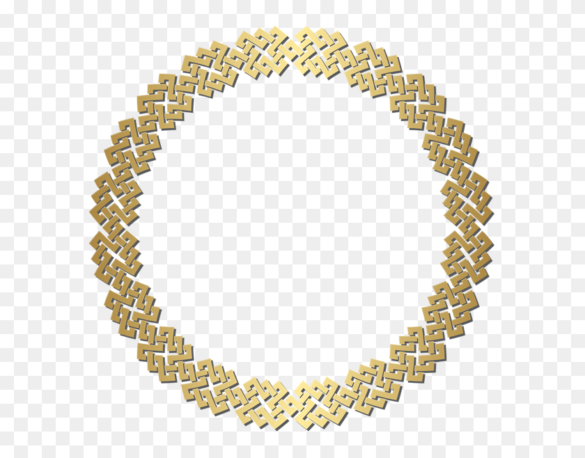 600x598 Gold Circular Border - Gold Borders PNG