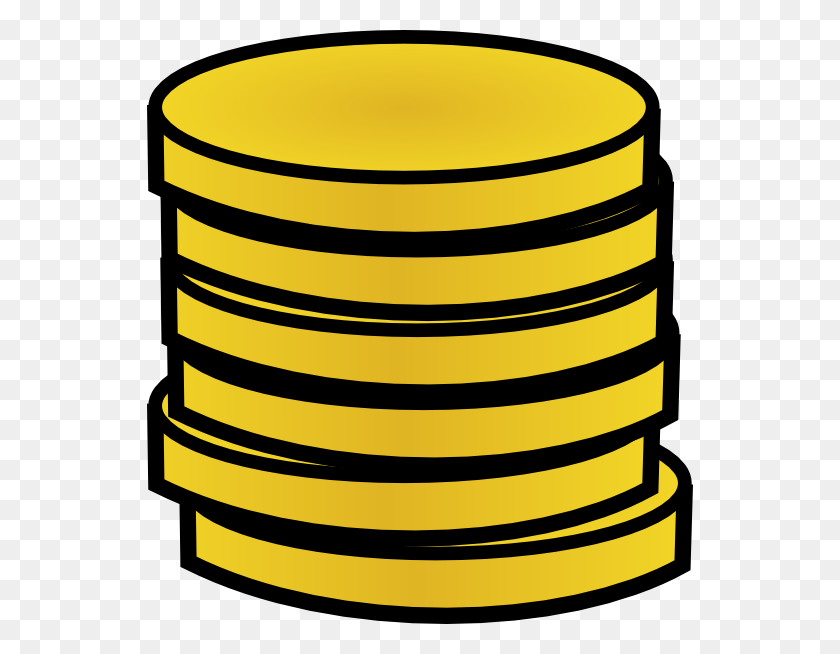 546x594 Gold Coins In A Stack Clip Art Free Vector - Pot Of Gold Clipart Free