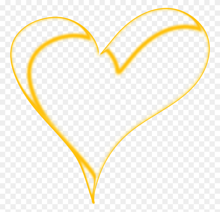 762x750 Золотые Значки Компьютеров Сердце Желтый Символ - Золотое Сердце Клипарт