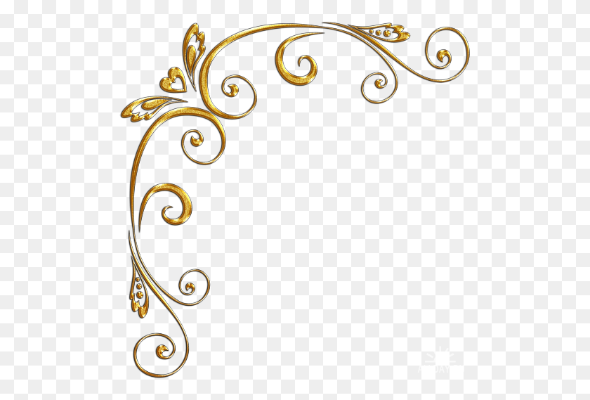 500x509 Gold Corner Borders Png Png Image - Gold Borders PNG