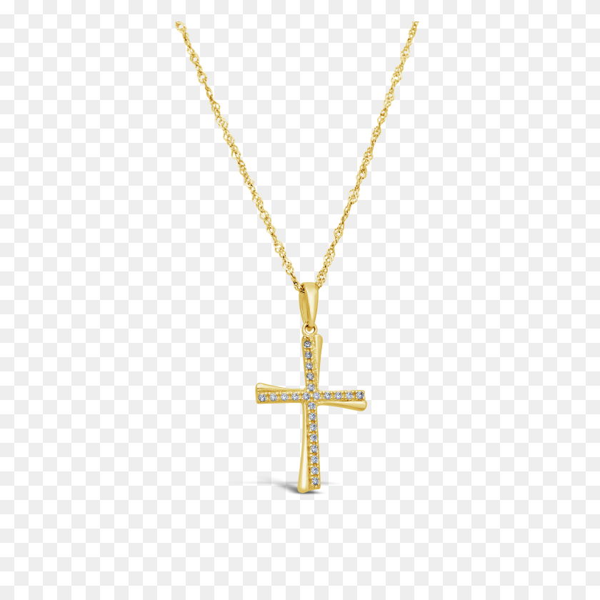 3000x3000 Gold Cubic Zirconia Cross Pendant - Cross Necklace PNG