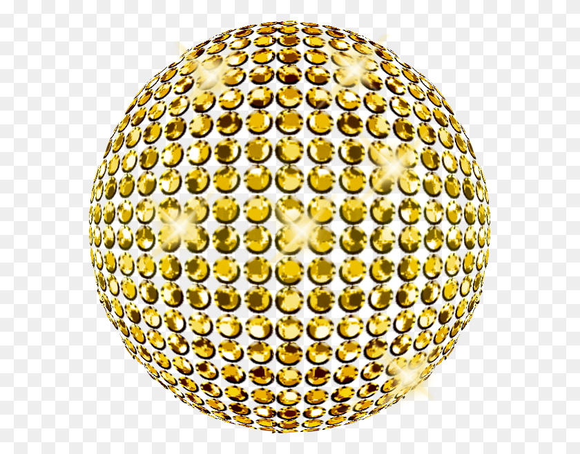 581x597 Gold Disco Ball - Disco Ball PNG
