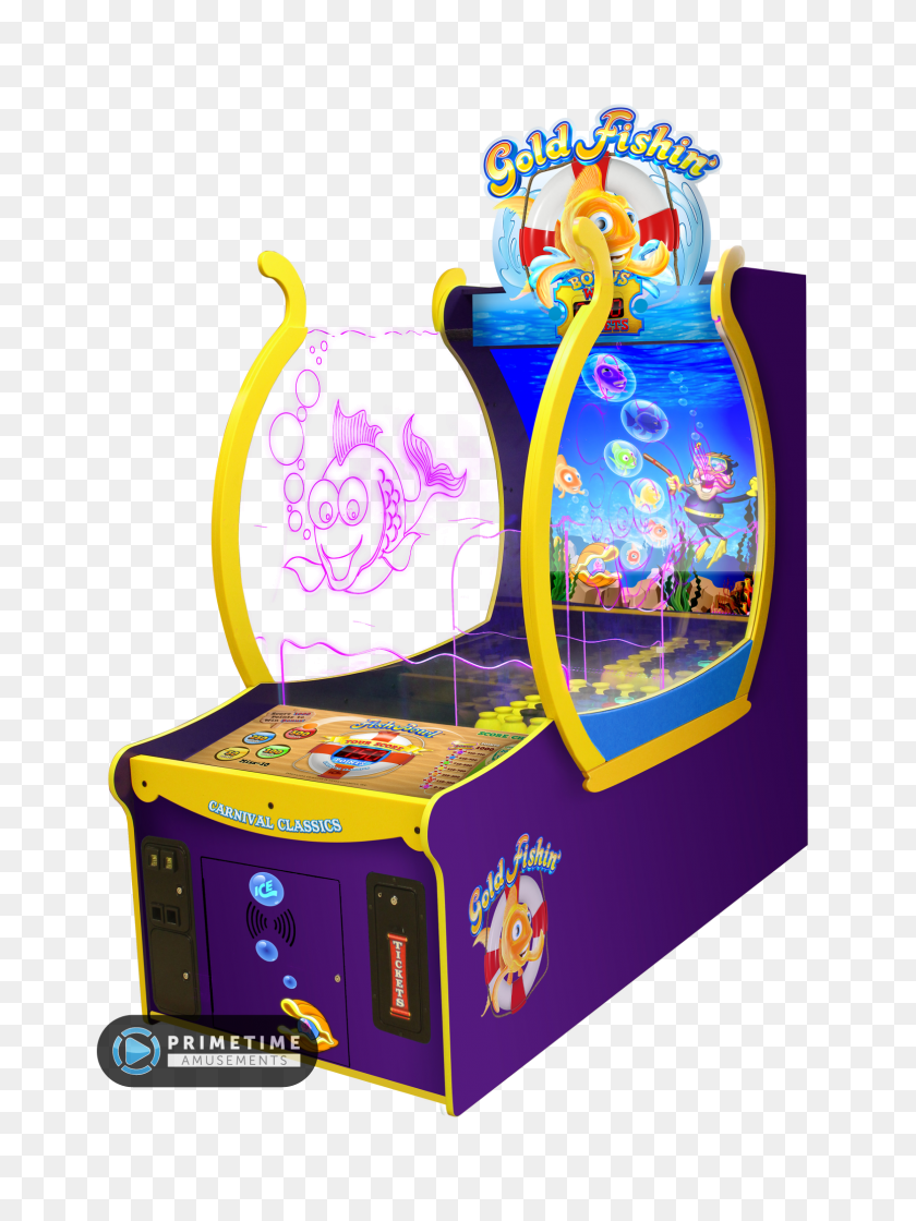 1551x2109 Gold Fishin' Arcade - Arcade Machine PNG